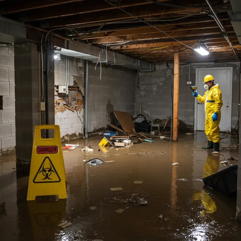 Flooded Basement Electrical Hazard in Hamilton Square, NJ Property